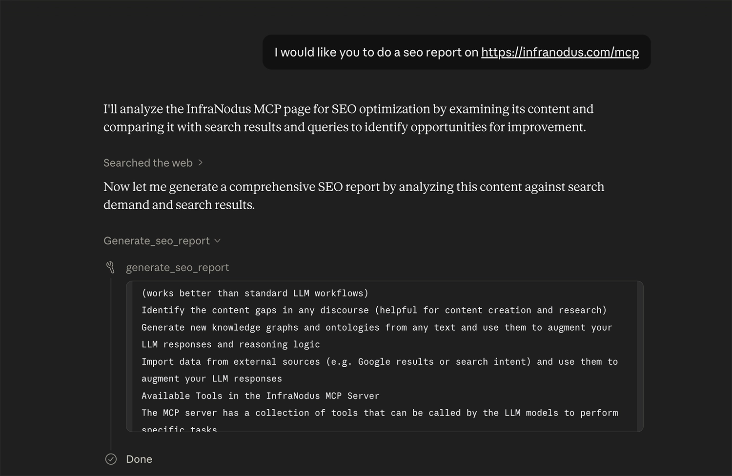 KeywordGraph MCP server for SEO